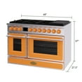 thumbnail image 3 of Akicon 48 Inch Freestanding Gas Range with 8 Sealed Burners Cooktop, 6.7 Cu.Ft. Dual Zone Capacity, Natural Gas/LP Convertible-TOSTOSA1, 3 of 3