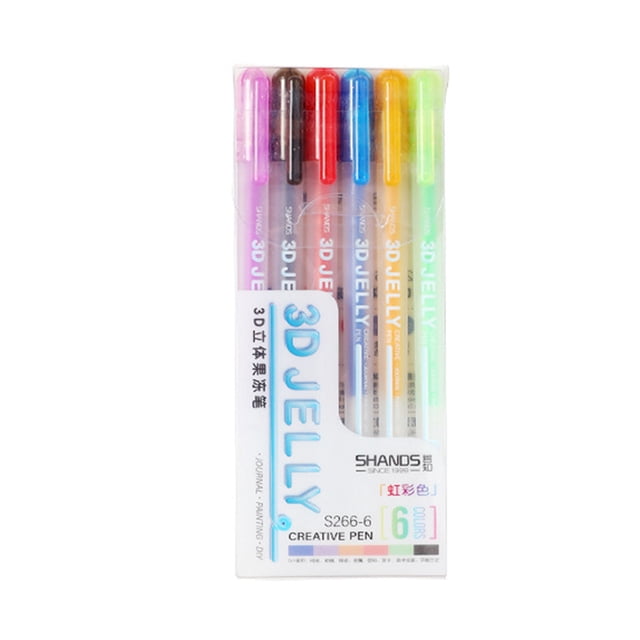 EGNMCR Pens 6 Color Painting, DIY Mobile Phone Case, Cup Graffiti, Fluorescent Pen, Three-dimensional Jelly Pen 6ml Jelly pen