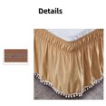 thumbnail image 5 of Wrap Around Bed Skirt Elastic Silky Soft Dust Ruffle Pleated Bed Skirt Home Skirt Bedspread-gray-180x200x40cm(71x79x16inch), 5 of 6