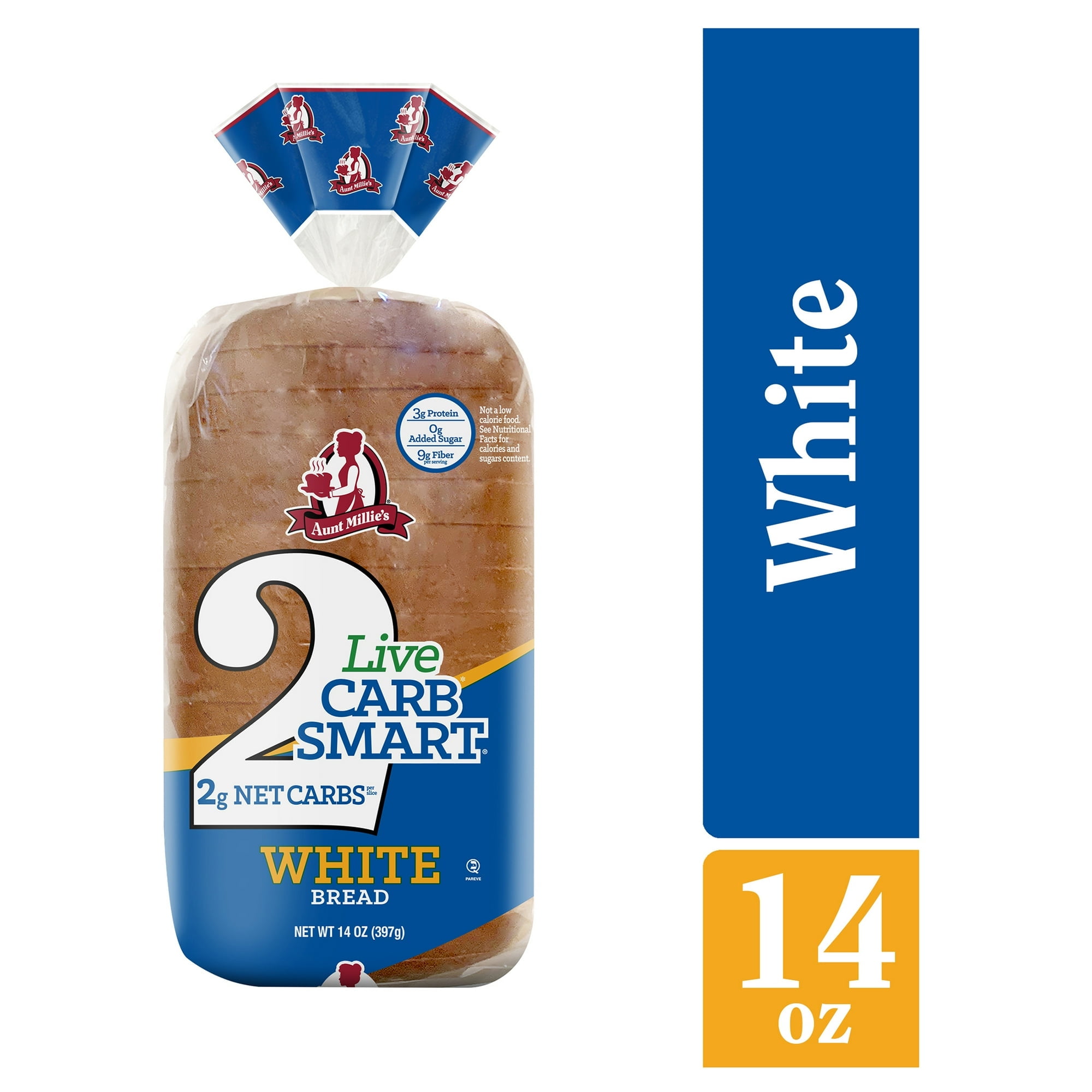 Aunt Millie's Live Carb Smart White Bread Loaf, 14 oz