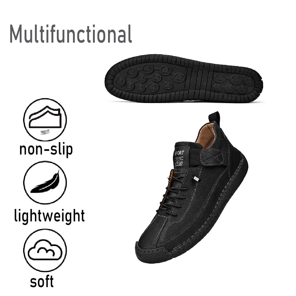 Mens Business Casual Shoes Comfortable Fashion Sneakers Lightweight Hiking Shoes Breathable Outdoor Shoes Black 10 US