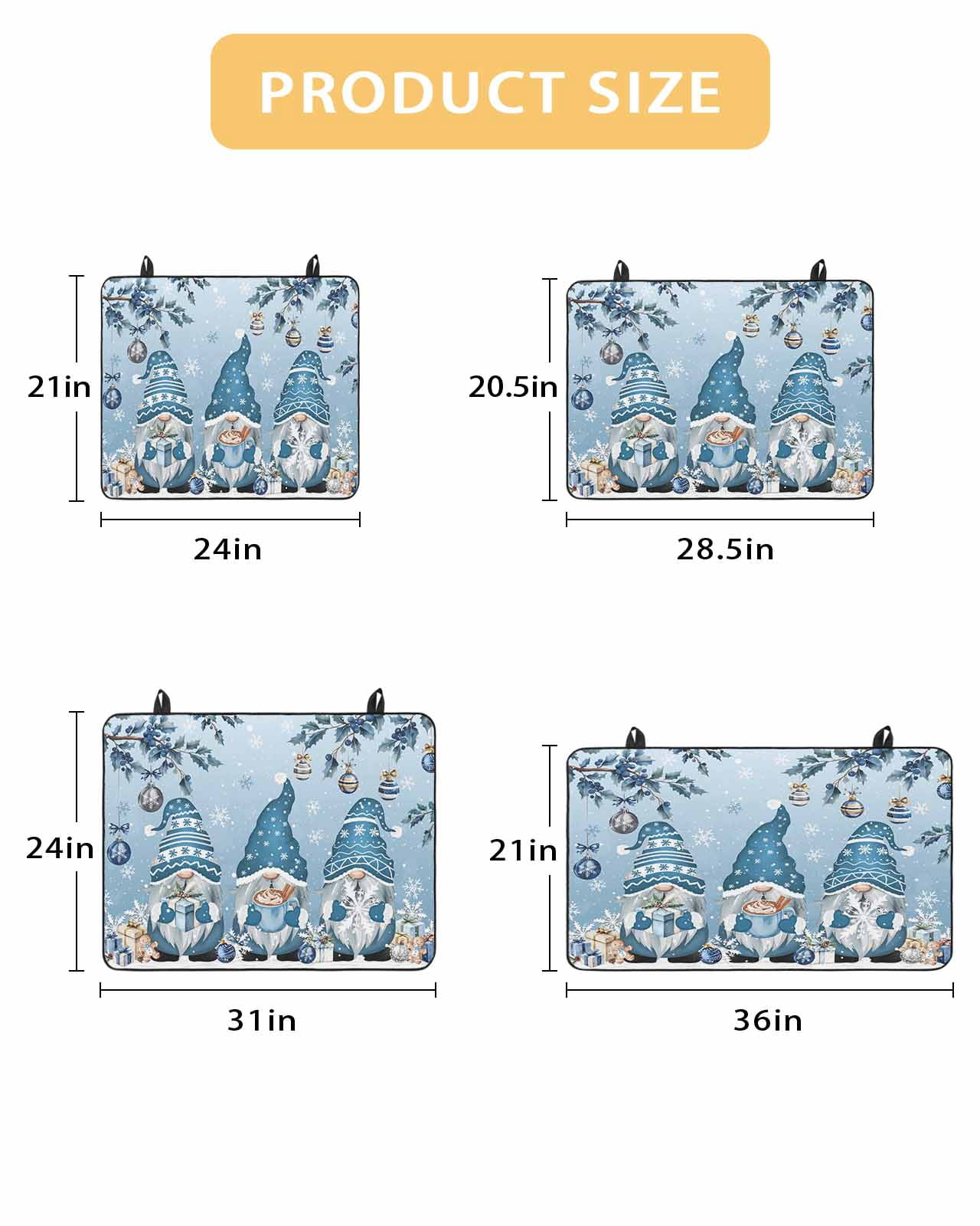 Large Induction Cooktop Protector Mat Blue Ombre Gnomes Christmas Stove Top Covers for Electric Stove, Xmas Balls Tree Snowflake Retro Decorative Stove Burner Cover Mats, Glass Top Stove Cover
