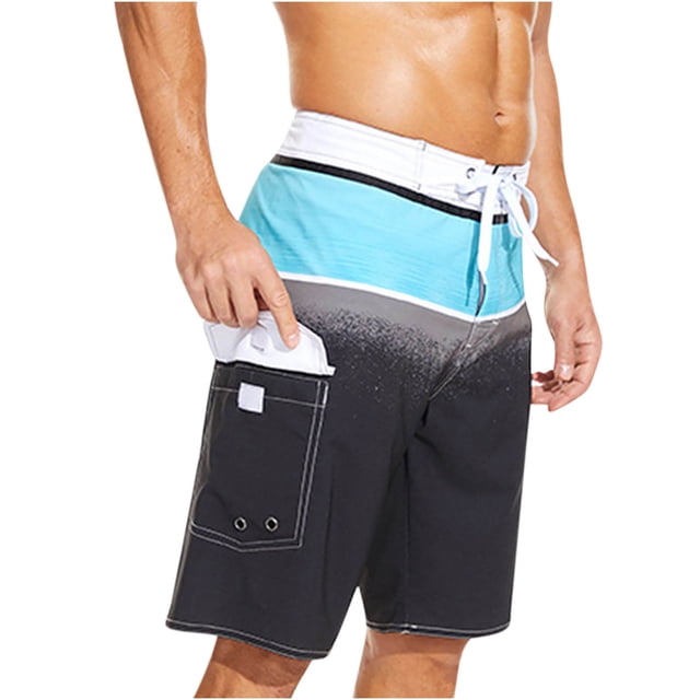 Men's Bathing Board Trunks Beach Shorts Holiday Hawaiian Quick Dry Drawstring Beachwear Swimuits Board Shorts