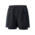 thumbnail image 6 of Blmnix Shorts for Men Swim Shorts Pleated Running Shorts Short Low Black Dry Fit Cotton Shorts Men,M, 6 of 6