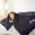 thumbnail image 4 of Manfei Cartoon Console Bedding Comforter Set,Modern Video Game Twin Comforter Sets,Purple Geometric Honeycomb Bedding Set For Boys Teens,Super Cozy Room Decor Reversible,2-Piece, 4 of 8