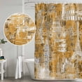 thumbnail image 5 of Orange City Shower Curtain, 36"x72", Retro Modern Abstract Orange Architecture Waterproof Bathroom Curtain Washable Shower Curtain Set with 12 Hooks, 5 of 9