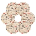 thumbnail image 2 of Haosy Set of 6 Drink Woven Coaster with Holder Heat Resistant Non-Slip Bar Coasters 4 Inches Cute Dog Paw and Bones, 2 of 7