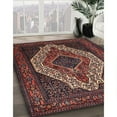 thumbnail image 2 of Ahgly Company Indoor Round Traditional Dark Gold Brown Medallion Area Rugs, 4' Round, 2 of 6