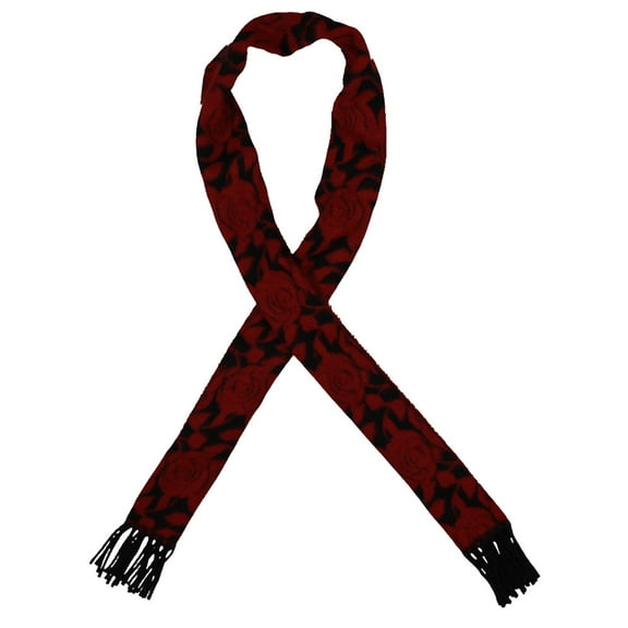 Steve Madden Womens Jacquard Rose Muffler Scarf Red O/S