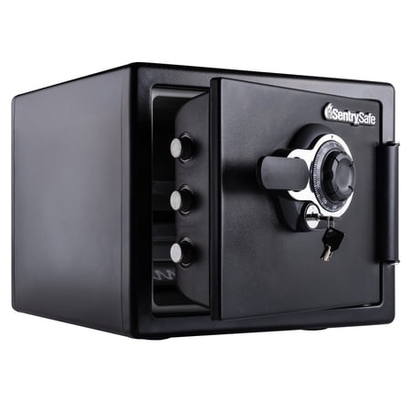 SentrySafe SFW082DTB Fire/Water Resistant Security Safe with Combination Dual Key Lock, 0.81 Cu-Ft., Black