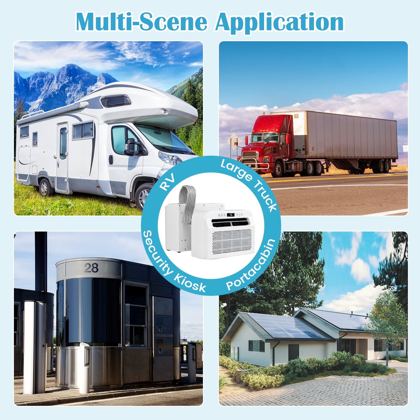 Costway RV Window Air Conditioner, 6500 BTU Window AC Unit with WiFi APP Voice Control