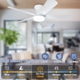 thumbnail image 6 of 42-Inch Low Profile Ceiling Fan with Light - Dimmable LED, 6-Speed and 3 CCT, Quiet DC Motor, Remote Control, 5 White Blades for Indoor/Outdoor, 6 of 9