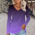 thumbnail image 2 of GigrtiJin Womens Casual Blouses Long Sleeve V-Neck Plus Size Gradient Pullover Tops Fashion Casual Basic Shirts, 2 of 5