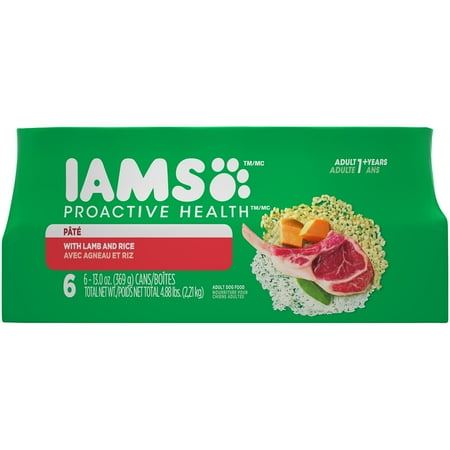 UPC: 0019014707072 | IAMS Proactive Health Pate Lamb and Rice Wet Dog Food 13 oz Cans (6 Pack)