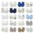 thumbnail image 2 of Pitauce 9/15/20 Pairs Newborn Baby Cute Cotton Mittens Infant No Scratch Mittens Toddler Boys Girls Gloves 0-12 Months, 2 of 3
