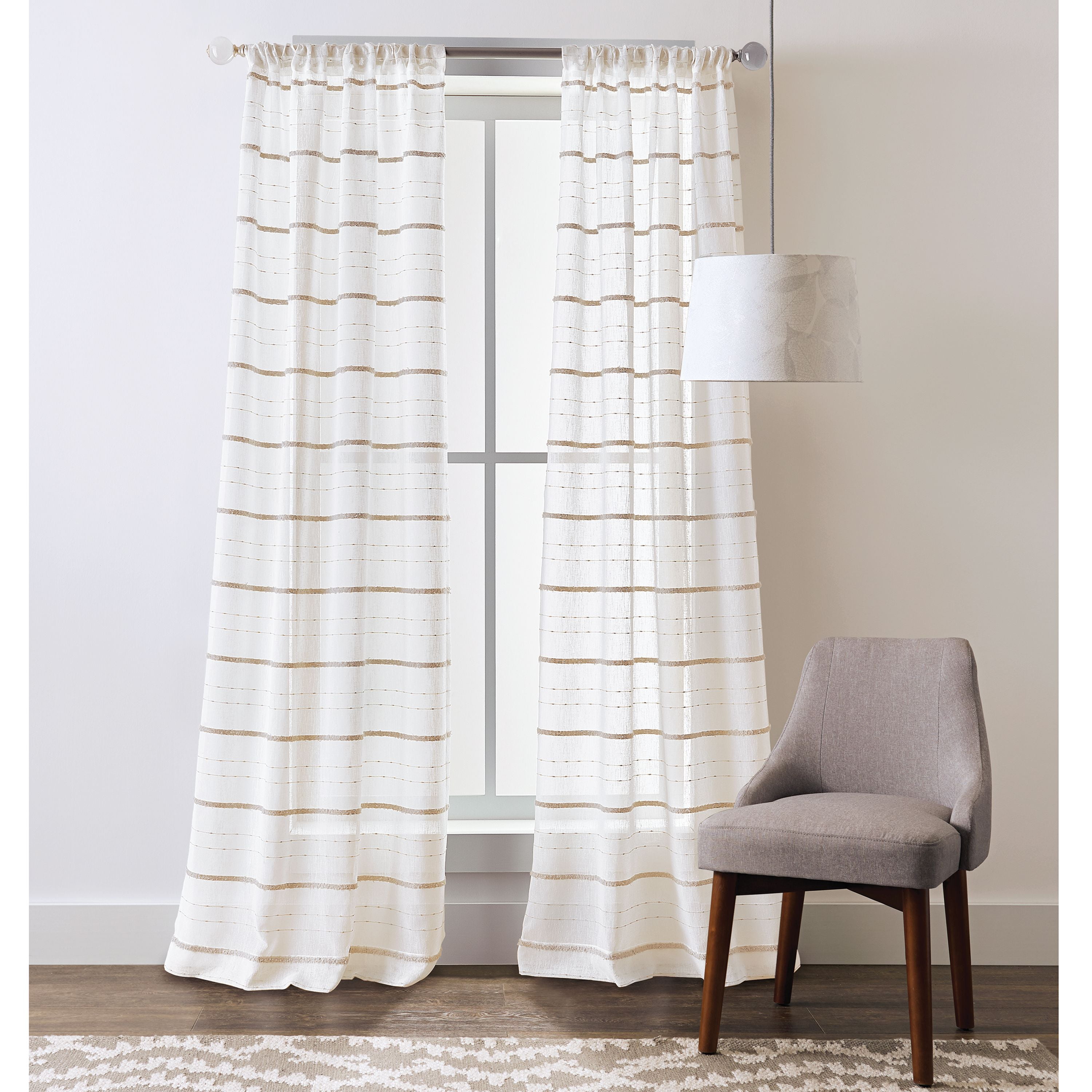 Better Homes And Gardens Woven Stripe Sheer Window Panel