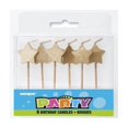 thumbnail image 1 of Star Pick Birthday Candles, Gold, 6ct, 1 of 2