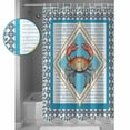 thumbnail image 4 of Blue Crab Nautical Waterproof Fabric Shower Curtain, Ocean Coastal Geometric Shower Curtain for Bathroom Curtains Bathtubs Hotel Washable Shower Curtains with 12 Hooks Standard 72x72, 4 of 6