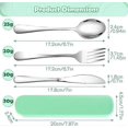 thumbnail image 2 of 3-Piece Camping Cutlery Set, Stainless Steel Cutlery Set, Knife, Fork, Spoon, for Travel, Picnic, Office, School, Portable Lunch Box, Glossy Surface, 2 of 5