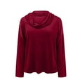 thumbnail image 5 of Pxkloy Womens Velvet Tunic Top 2025 Fall Fashion Outfits Casual Cowl Neck Drape Ruched Shirts Elegant Loose Dressy Pullover Tops Red,L, 5 of 8