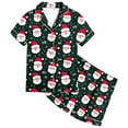 thumbnail image 4 of XEGLSBU Kids Christmas Pajamas Boys Youth 8 Girls' Halloween Printed Silk Pajamas Short Sleeved (2 13 Years) Dark Green Size 12-13 Years, 4 of 4