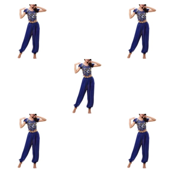 Qarigey Pantalones de danza del vientre indio baile con cordones en la espalda conjunto de traje profesional Sexy traje de baile para mujer Type2 NO2