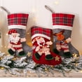 Personalized Christmas Stockings Set of 4 Burlap Plaid Family Christmas