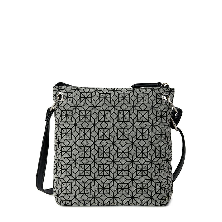 Time and Tru Women's Norah Crossbody Handbag - Black & Beige - 1 Each