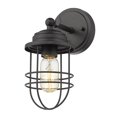 thumbnail image 1 of Golden Lighting Seaport Transitional Black Metal Cage 1-Light Incandescent Sconce, 1 of 4