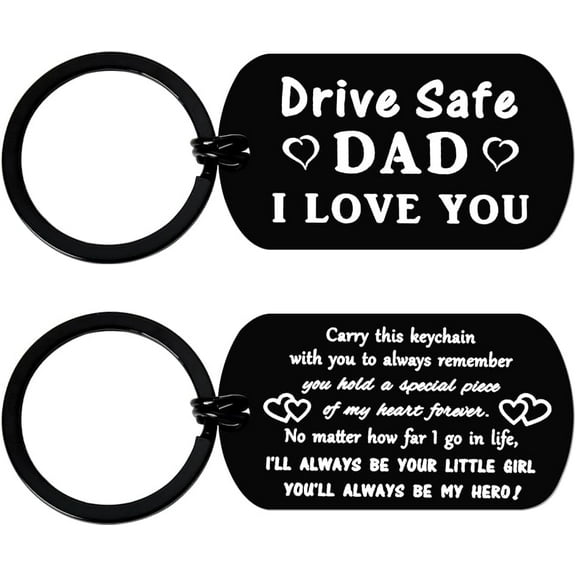 Dad Gifts from Daughter Drive Safe Keychain for Daddy Birthday Gifts from Kids Fathers Day Gift Key Chain for Men Thoughtful Retirement Gifts for Dads Gift Ideas Happy Father's Day Gifts Key Ring
