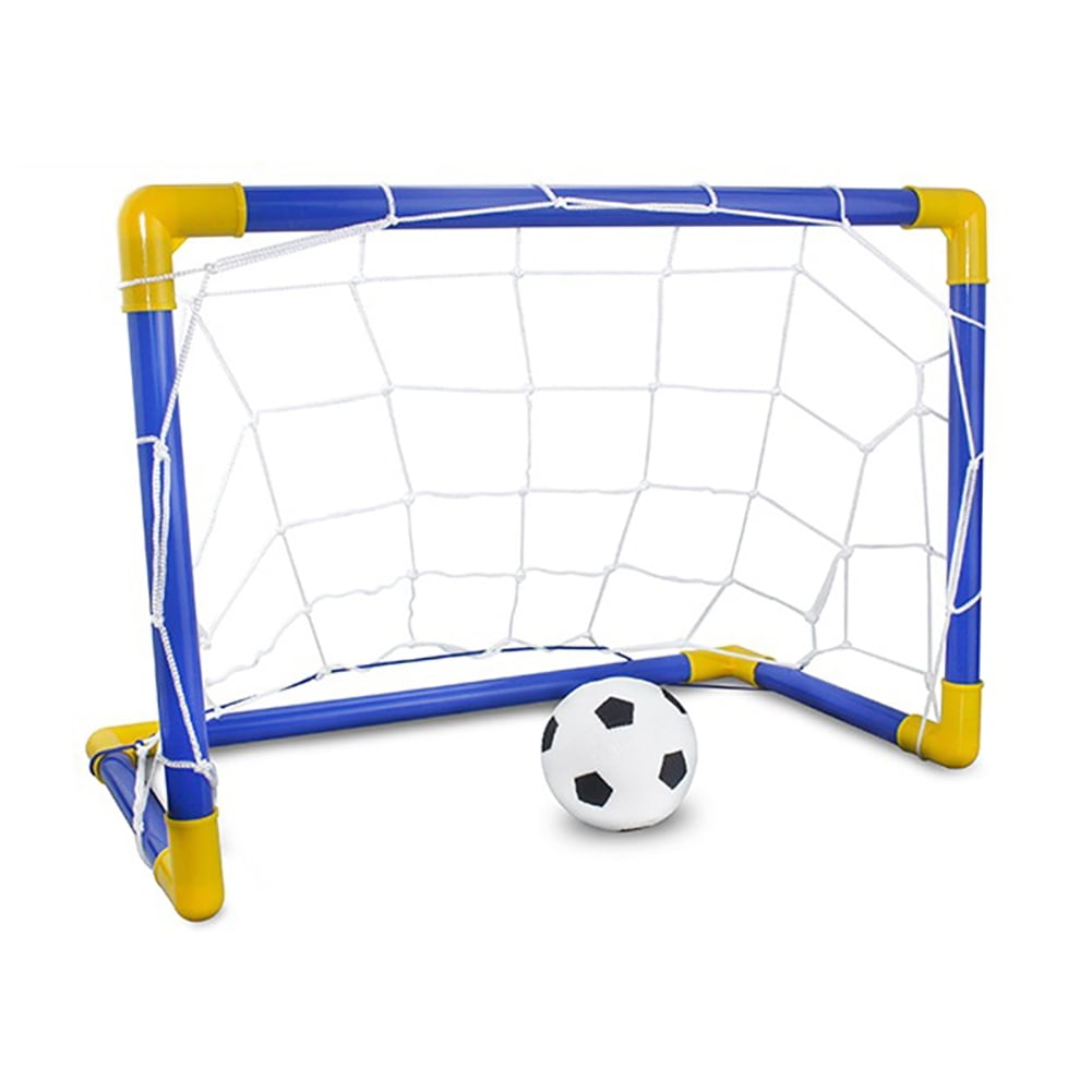 2-in-1 Mini Football Soccer Goal Post Net+Ball+Pump Kids Outdoor Sport Training 
