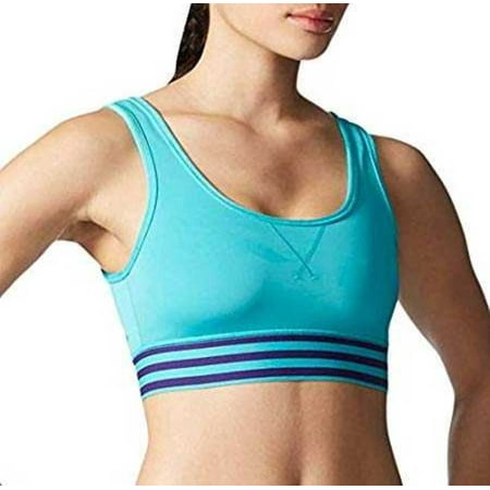 Adidas Women’s Performance Adigirl 3 Stripe Bralette (Blue Large)