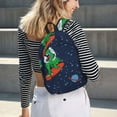 thumbnail image 6 of Honeii Dinosaur Astronaut Space Surfing Print Canvas College Laptop Backpack, Durable Rucksack Travel Notebook Bag School Backpack Book Bag for Men Women-Small, 6 of 7