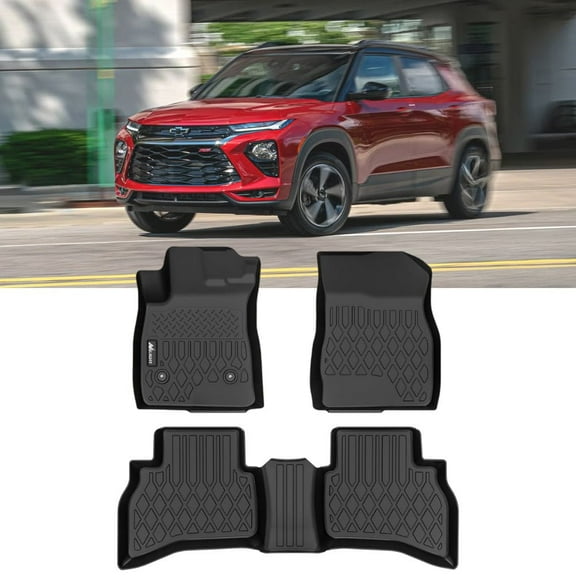 Nilight TPE Floor Mats for Chevy Trailblazer (AWD Only) 2021 2022 2023 2024 2025 All Weather Custom Fit Heavy Duty Floor Liners