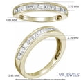 thumbnail image 4 of Vir Jewels 1 CTTW Princess Cut Diamond Wedding Band 14K Yellow Gold Channel Set Size 10 Female Adult, 4 of 7