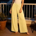 thumbnail image 2 of Lmnyox Women's Wide Leg Pants Trendy Elastic Waist Drawstring Trousers Casual Fashion Pants for Summer Vacation, 2 of 6