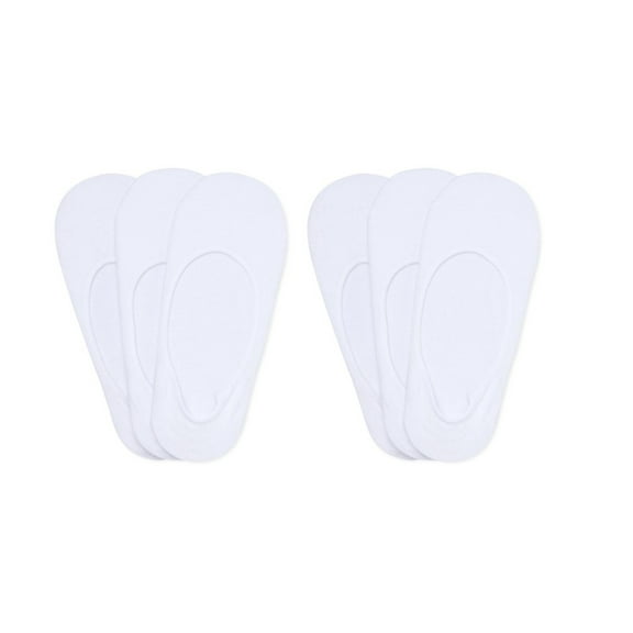 Warner's Women's 6 Pair Microfiber Liner, White, 7-10