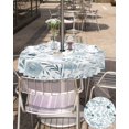 thumbnail image 4 of Navy Blue Spring Floral Outdoor Tablecloth - 54 Inch Round Dining Table Cover, Watercolor Summer Botanical Waterproof Outdoor Table Cloth with Umbrella Hole & Zipper for Picnic/Patio/Party, 4 of 5