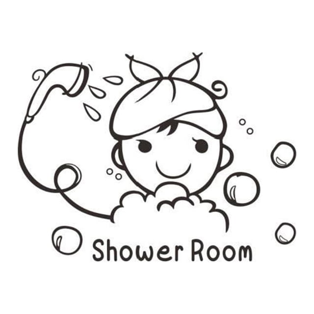 Advancent Pegatinas de ducha para niños, pegatinas de vidrio para puerta de baño, calcomanías impermeables Decoración del hogar