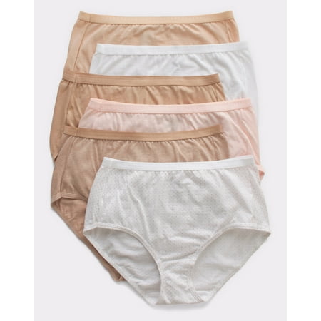 Hanes Ultimate Women s Breathable Brief Underwear  6-Pack Soft Taupe/White/Nude/Light Buff/Nude Heather/Sugar Flower Sweet Dot 8