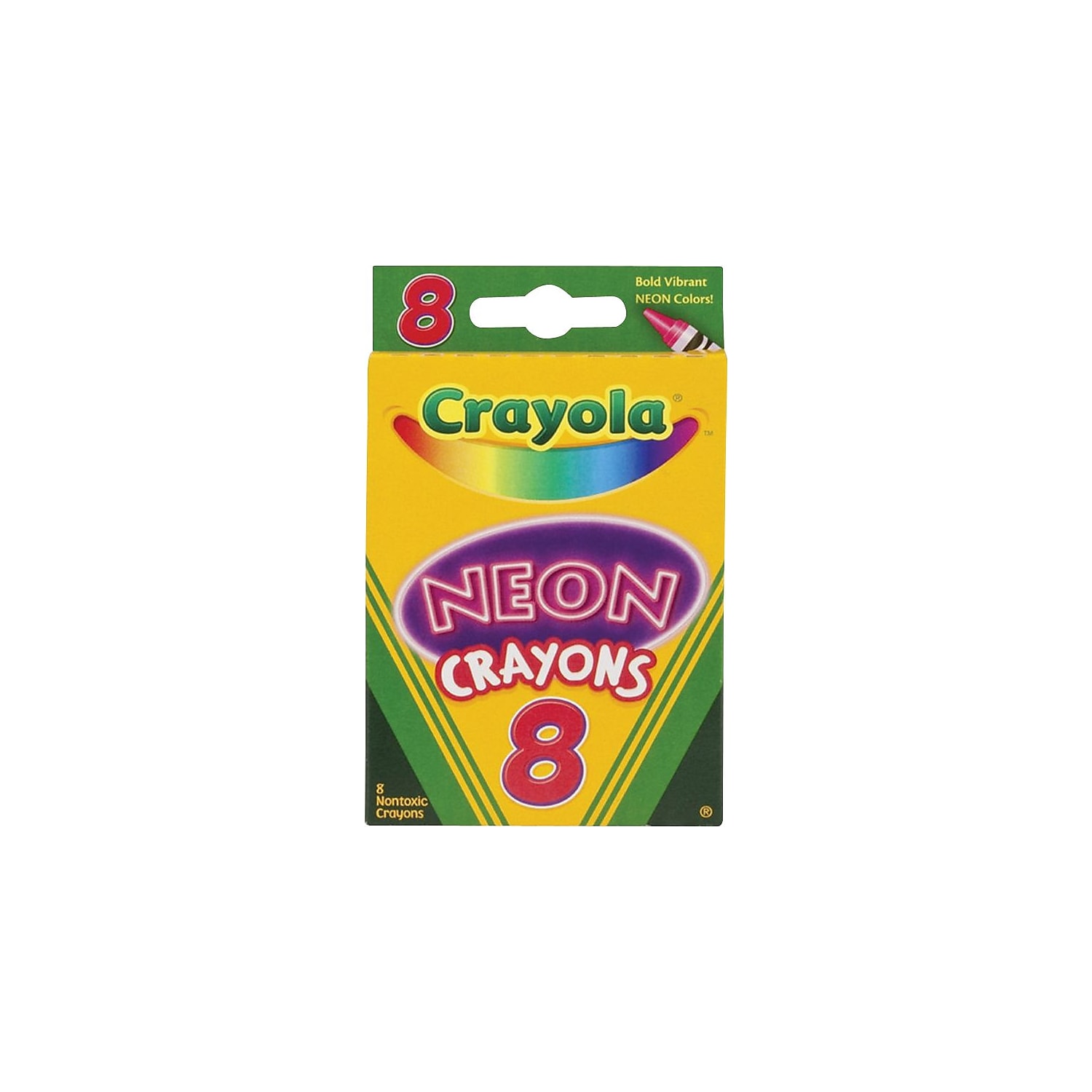 Crayola Non-Toxic Crayon, Assorted Neon Color, Pack Of 8 - image 3 of 4