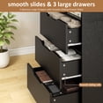 thumbnail image 5 of Walsunny Bookshelf with 3 Large Drawers 71" Wooden Storage Bookcase with 3 Display Shelves for Living Room Home Office Black, 5 of 7