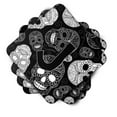 thumbnail image 2 of Letter J Day of the Dead Skulls Black Foam Coaster Set of 4, 2 of 3