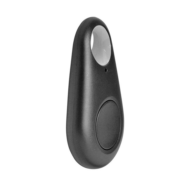 Interruptor de cámara de localización anti-perdida inalámbrica inteligente con alarma Bluetooth para mascotas, niños mayores, forma de gota, negro Eigraketly EL001774-01