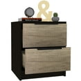 thumbnail image 4 of Black Open Compartment Two Drawer Nightstand, 4 of 5