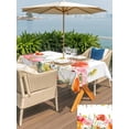 thumbnail image 5 of Outdoor Tablecloths with Umbrella Hole & Zipper, Pink Yellow Floral 60 x102 Inch Rectangle Tablecloths, Spring Flowers Elegant Botanical Waterproof Table Cloth, Patio/Pool/Picnic Table Covers, 5 of 8