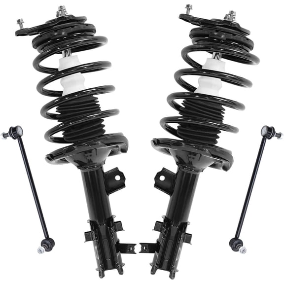 Detroit Axle - Front Struts Sway Bars for 2006-2011 Kia Rio [Base] 2 Complete Struts with Coil Spring Assembly 2 Sway Bar End Links Replacement 2007 2008 2009 2010 Suspension Kit