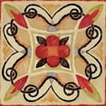 thumbnail image 2 of Brissonnet, Daphne 15x15 White Modern Wood Framed Museum Art Print Titled - Bohemian Rooster Tile Square I, 2 of 4