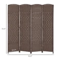 thumbnail image 6 of Topcobe Folding Room Divider Screen 4 Panel 6' Tall Privacy Screen Freestanding Wood Partition for Home Office, Privacy Screen, Partition Room Dividers for Home, Apartment, Brown, 6 of 7