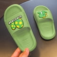 thumbnail image 4 of CAUYDY Big Kids Cloud slides,Boys Girls Slides Non-slip Summer Beach Pool Shoes Toddler Cartoon Slides Sandals Indoor&Outdoor Garden Slippers Shower Shoes(L101-Green,16), 4 of 5